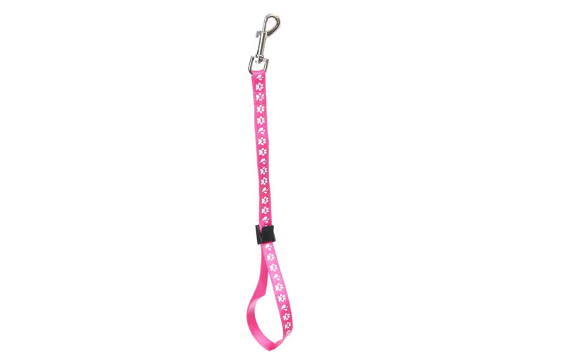 Groom Professional Amoz Pro 40cm - guinzaglio per toelettatura in nylon con impronta di zampa bianca, rosa, largo 1,5 cm