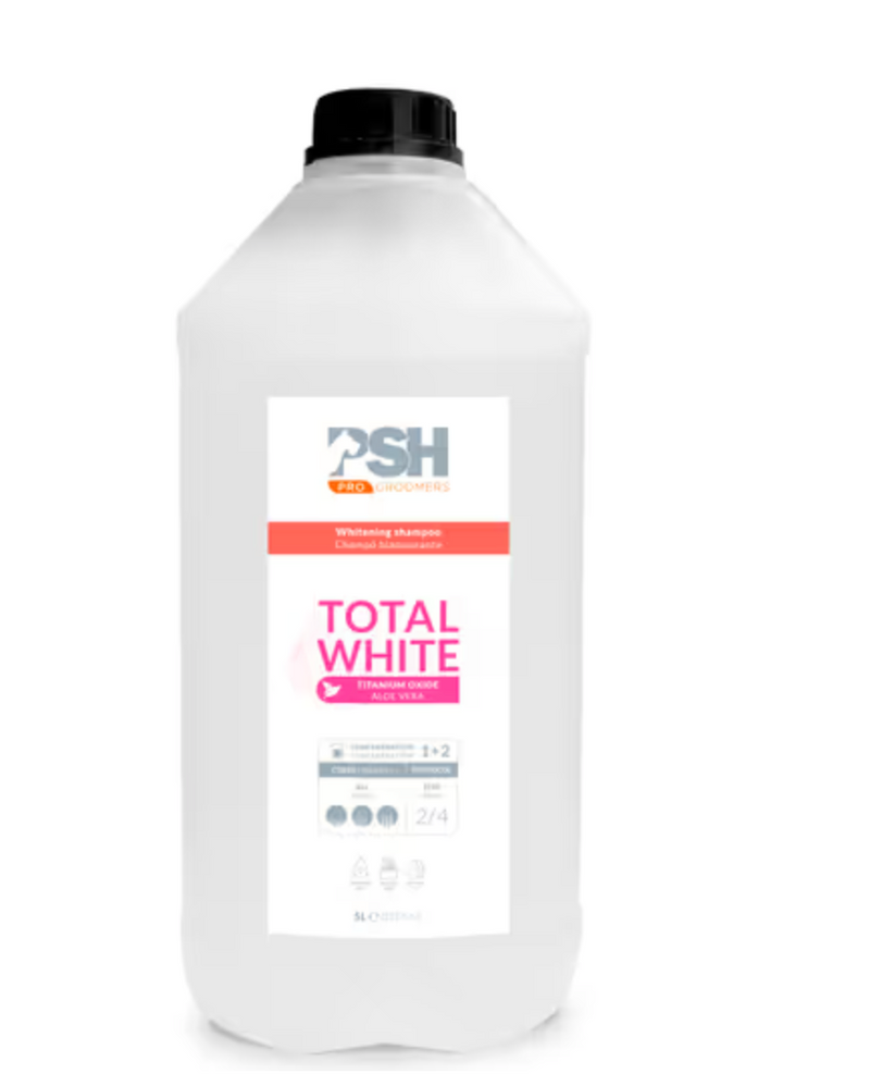 Shampoo PSH Pro Total White - sbiancante per cani, concentrato 1:2 - 5L