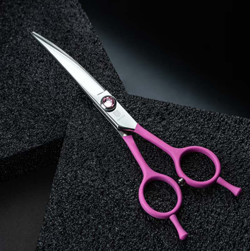 Forbice Curva Jargem Rosa 6''