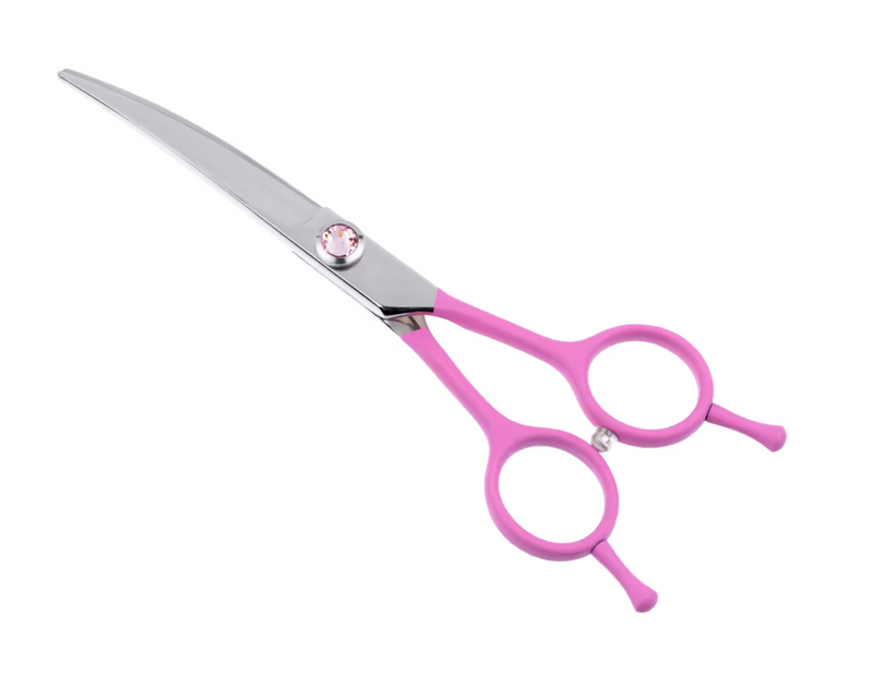 Forbice Curva Jargem Rosa 6''
