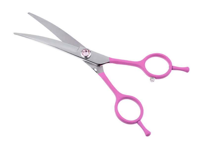 Forbice Curva Jargem Rosa 6''