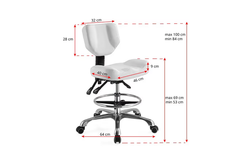 Activ A-4299 - comoda poltrona da toelettatura sagomata, con funzione di dondolo, bianca