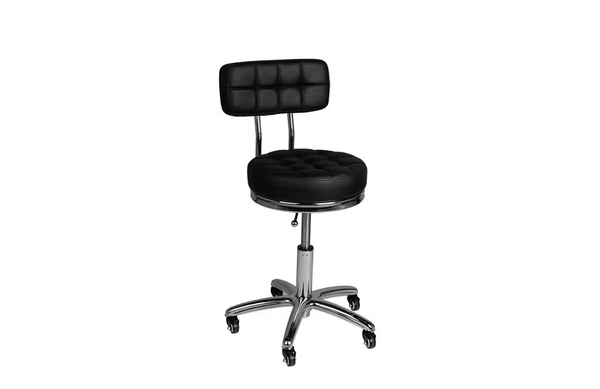Activ AM-877 - sedia da toelettatura con seduta trapuntata e schienale confortevole, nero