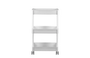 Activ 084 - carrello per toelettatura in plastica, tavolino laterale, 3 ripiani su ruote, bianco