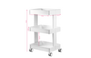 Activ 084 - carrello per toelettatura in plastica, tavolino laterale, 3 ripiani su ruote, bianco