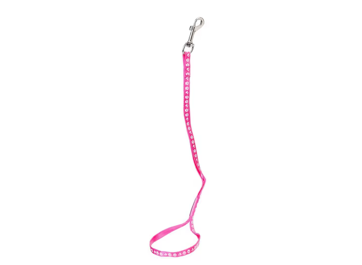 Groom Professional Arno Pink 45cm - guinzaglio da toelettatura in nylon con impronta di zampa bianca, rosa, largo 1 cm