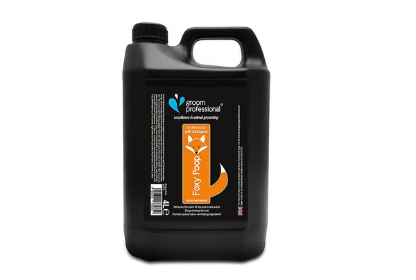 Groom Professional Foxy Poop Shampoo 4L - shampoo per rimuovere lo sporco e gli odori più ostinati dal pelo degli animali, concentrato 1:10