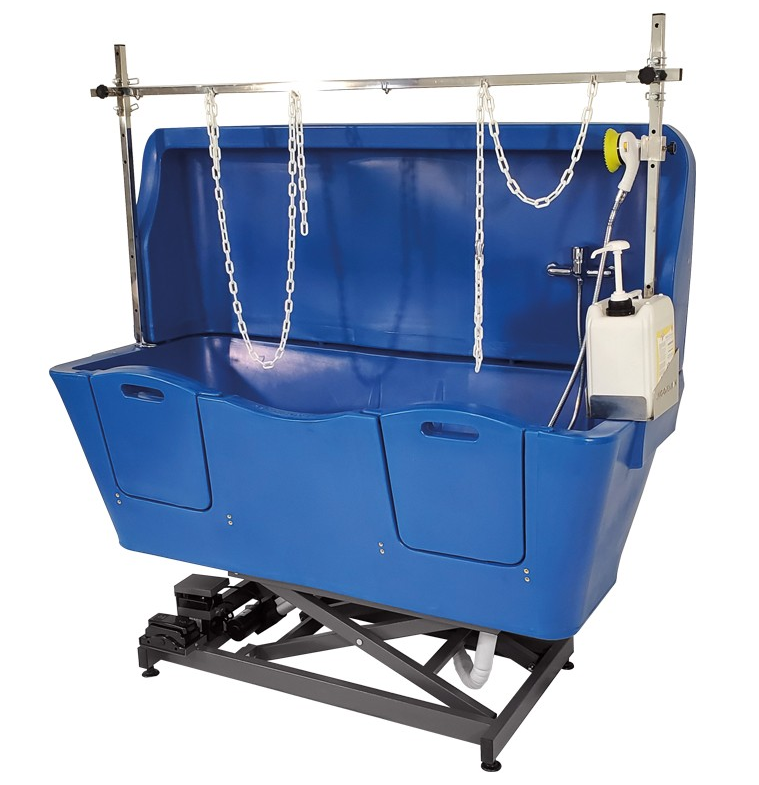 Vasca da bagno in polietilene AGC - Sollevamento elettrico del telaio con anti-schizzo