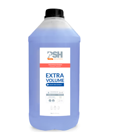 Shampoo PSH Pro Extra Volume - aumenta il volume del pelo di cane e gatto, concentrato 1:4 - 5L