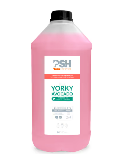 Shampoo PSH Pro Yorky Avocado - idratante per capelli lunghi e ricci, concentrato 1:3 - 5L
